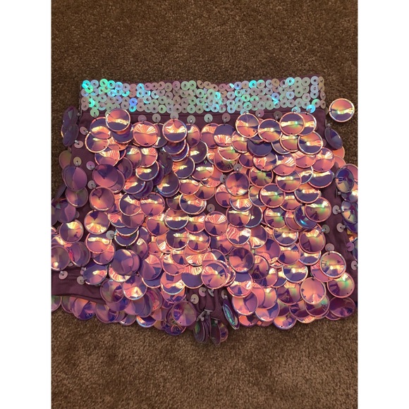 ✨💜Purple Sequin Festival Shorts💜✨ - Picture 5 of 6